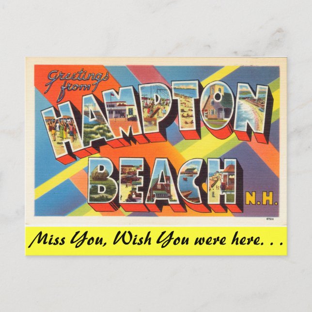 Grüße von Hampton Beach Postkarte (Vorderseite)