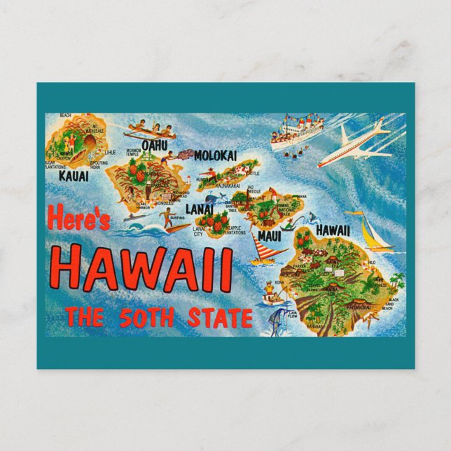 Grüße von Hawaii Postkarte (Vorderseite)