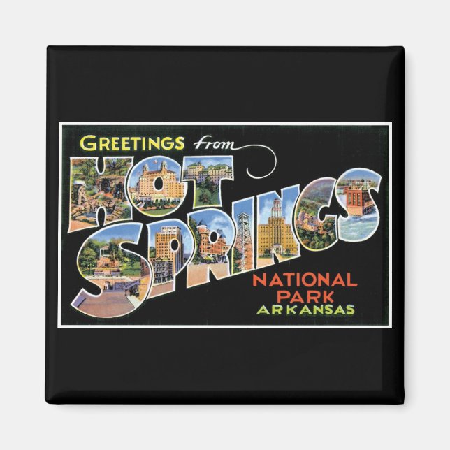 Grüße von heißen Quellen! Magnet (Vorne)