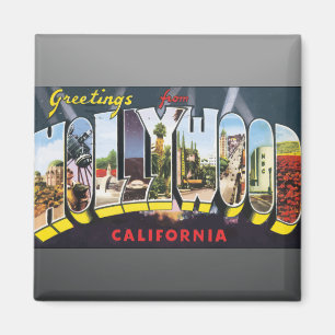 Grüße von Hollywood Kalifornien, Vintag Magnet