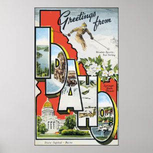 Grüße von Idaho, Vintag Poster