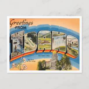 Grüße von Idaho Vintage Travel Postkarte