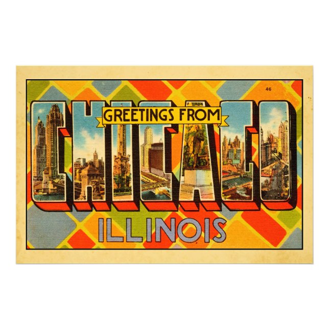 Grüße von Illinois Fotodruck (Vorne)