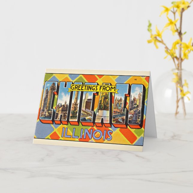 Grüße von Illinois Karte (Gelbe Blume)