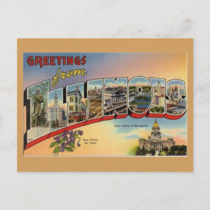 Grüße von Illinois Postkarte