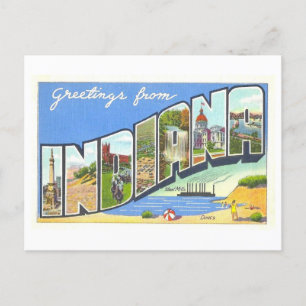 Grüße von Indiana Vintage Postkarte
