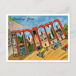Grüße von Indiana Vintage Travel Postkarte