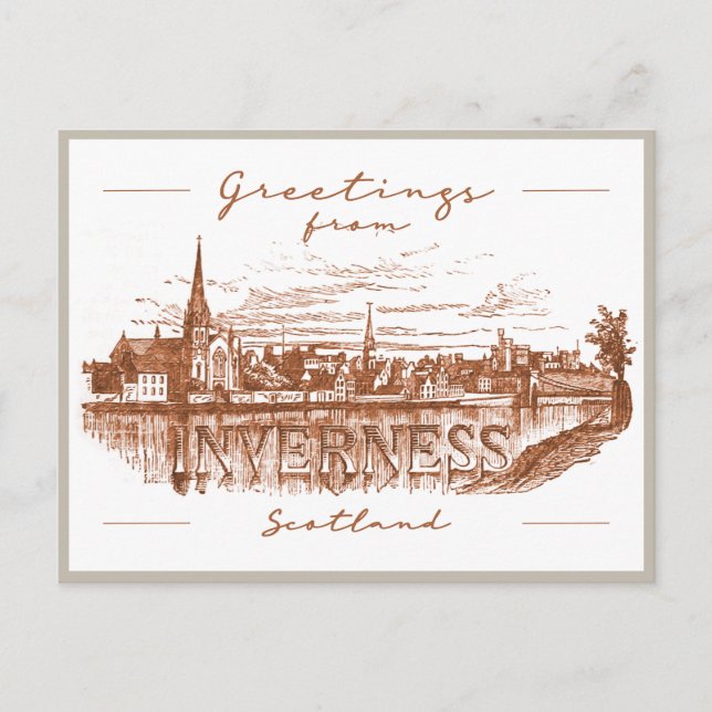 Grüße von Inverness, Schottland Travel Postcard Postkarte (Vorderseite)
