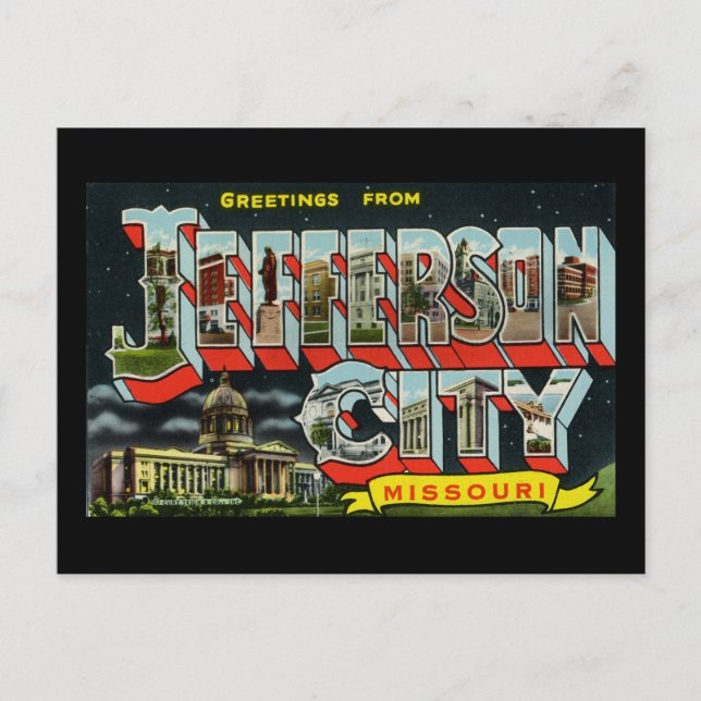 Grüße von Jefferson City Missouri Postkarte (Vorderseite)