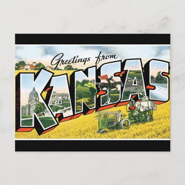 Grüße von Kansas Postcard Postkarte (Vorderseite)