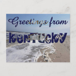 Grüße von Kentucky State Flag Hearts USA Postkarte