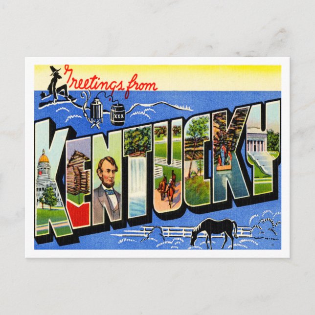 Grüße von Kentucky Vintage Travel Postkarte (Vorderseite)