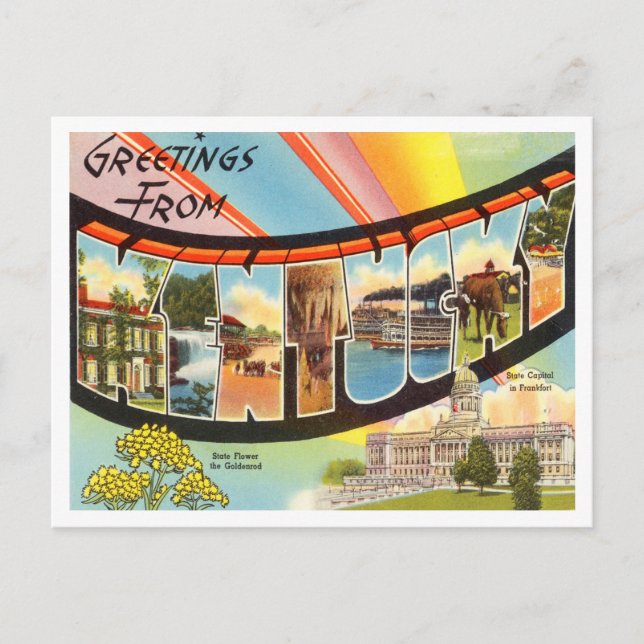Grüße von Kentucky Vintage Travel Postkarte (Vorderseite)