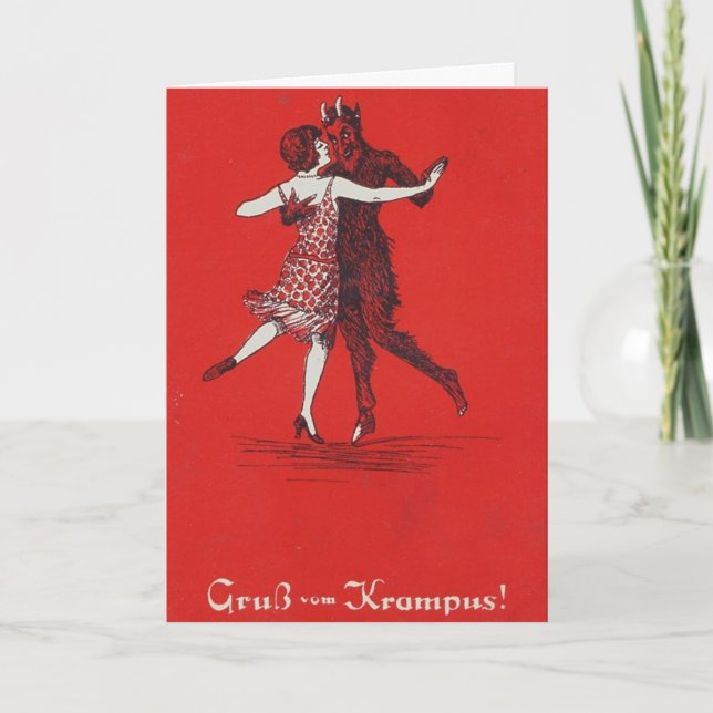 Grüße von Krampus! Feiertagskarte (Vorderseite)