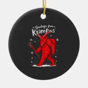Grüße von Krampus Weihnachten Keramik Ornament