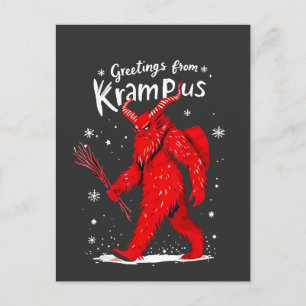 Grüße von Krampus Weihnachten Xmas Einladungspostkarte