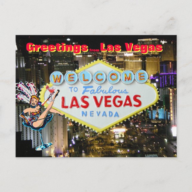 Grüße von Las Vegas Postkarte (Vorderseite)