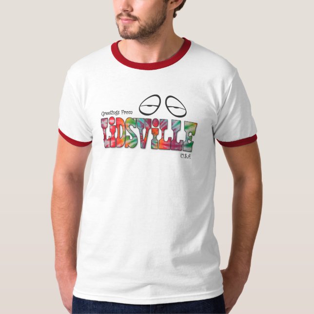 Grüße von Lidsville gefärbter Krawatte T-Shirt (Vorderseite)