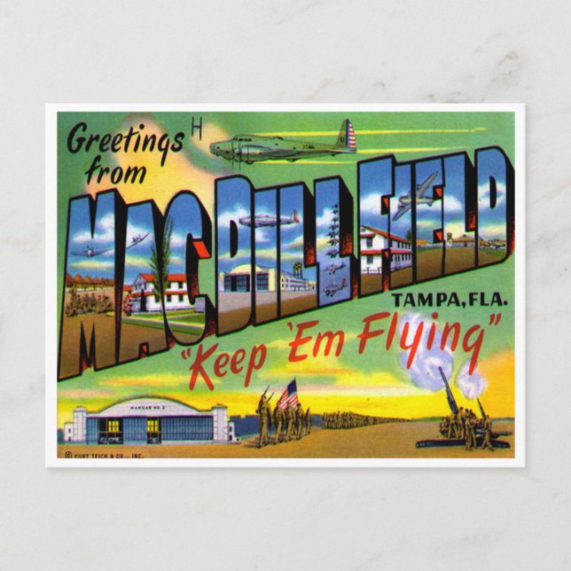 Grüße von Mac Dill Field, Tampa, Florida Postkarte (Vorderseite)