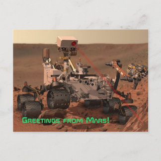 Grüße von Mars! Mars Neugier Rover Postkarte