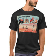 Grüße von Mars Retro Sci-Fi T - Shirt