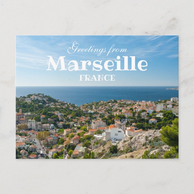 Grüße von Marseille France Landschaftlich Postcard Postkarte (Vorderseite)