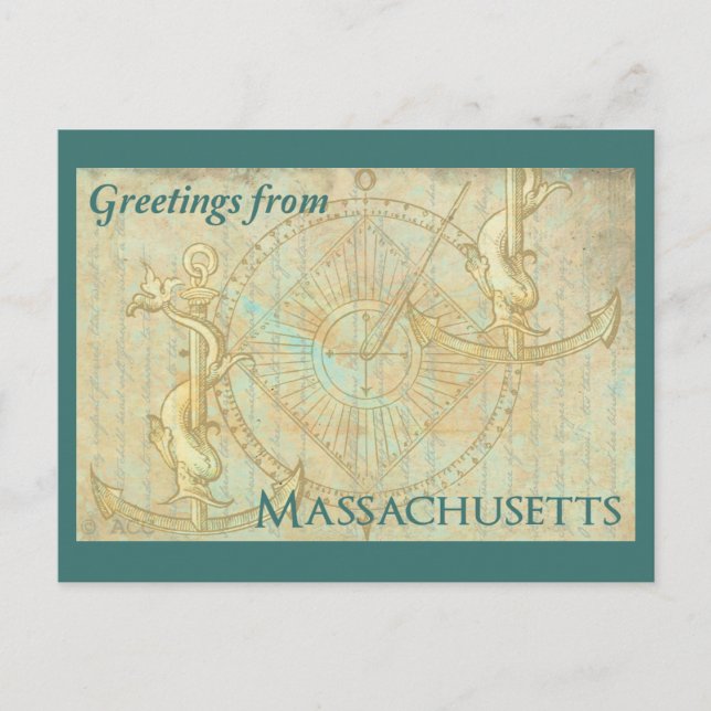 Grüße von Massachusetts Postkarte (Vorderseite)