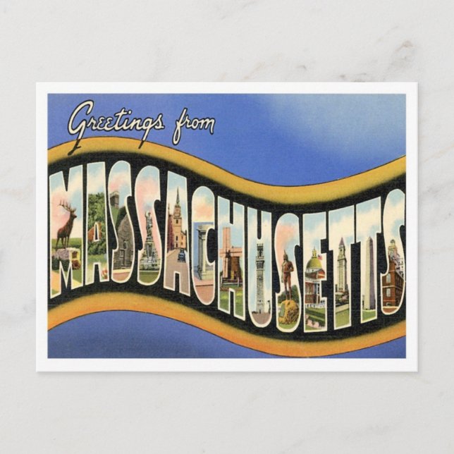 Grüße von Massachusetts Postkarte (Vorderseite)