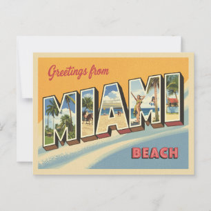 Grüße von Miami Beach Vintage Postkarte