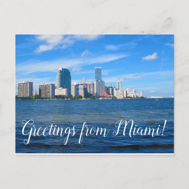 Grüße von Miami Postcard Postkarte (Vorderseite)