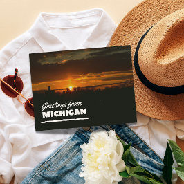 Grüße von Michigan Postcard Postkarte