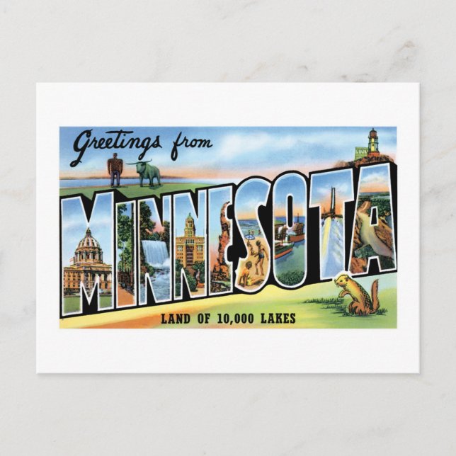 Grüße von Minnesota! Postkarte (Vorderseite)