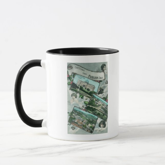 Grüße von mit Landschaftlichen AnsichtenAuburn, CA Tasse (Links)