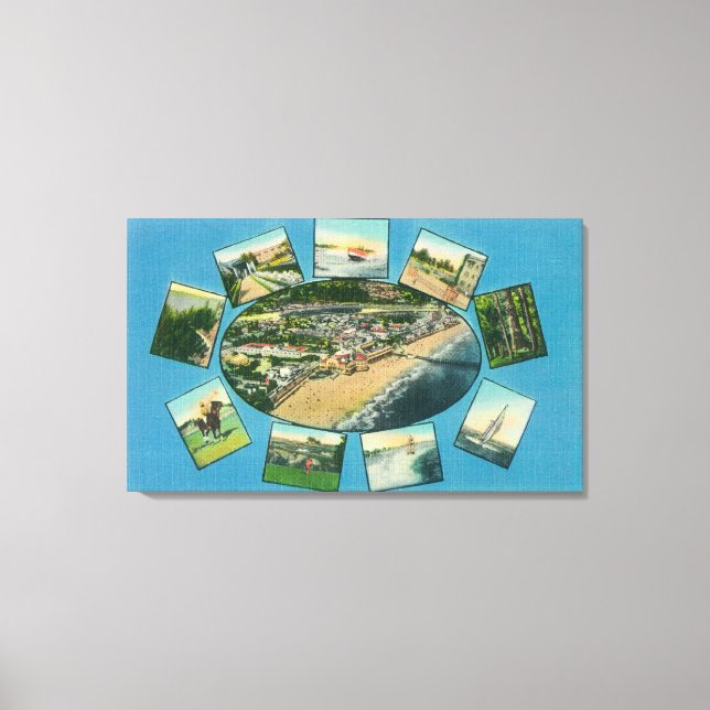 Grüße von mit Landschaftlichen Aussichten Santa Cr Leinwanddruck (Vorderseite)