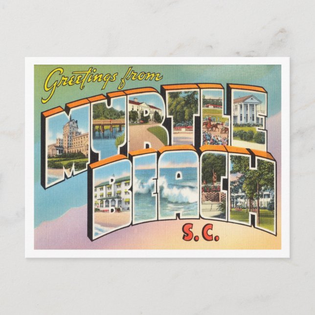Grüße von Myrtle Beach, South Carolina Travel Postkarte (Vorderseite)