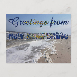 Grüße von New Hampshire State Flag Hearts USA Postkarte