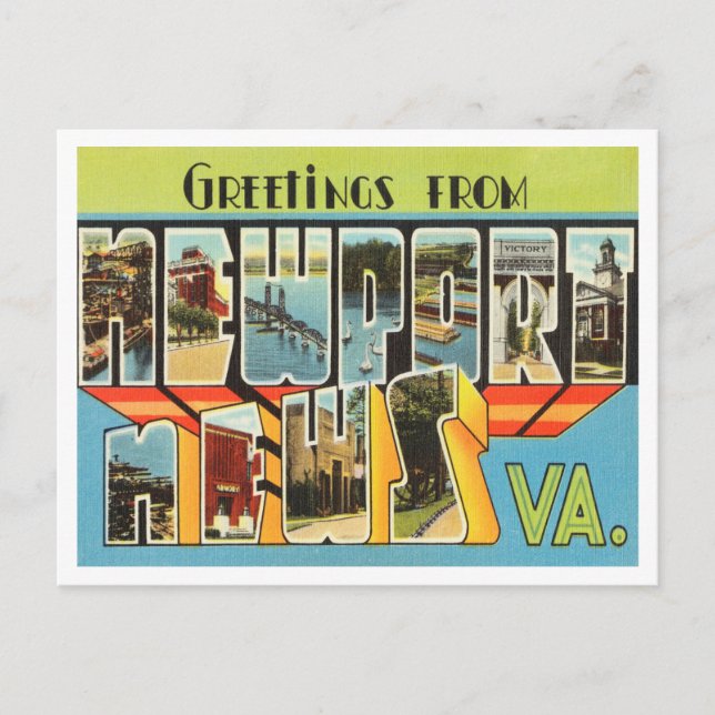 Grüße von News, Virginia Travel Postkarte (Vorderseite)
