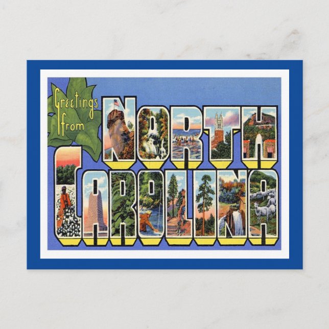 Grüße von North Carolina Travel Postkarte (Vorderseite)