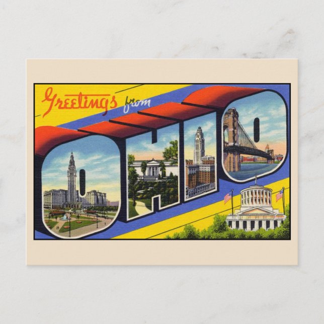 Grüße von Ohio Große Briefkarte Postkarte (Vorderseite)
