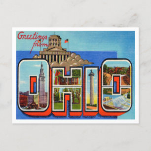 Grüße von Ohio Vintage Reise Postkarte