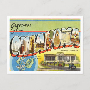 Grüße von Oklahoma Vintage Travel Postkarte