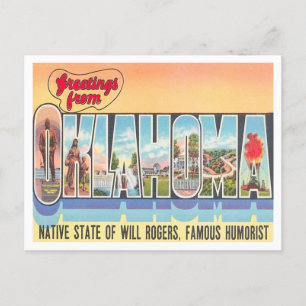 Grüße von Oklahoma Vintage Travel Postkarte