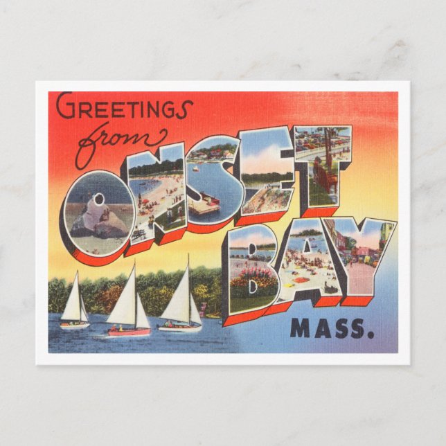Grüße von Onset Bay, Massachusetts Travel Postkarte (Vorderseite)