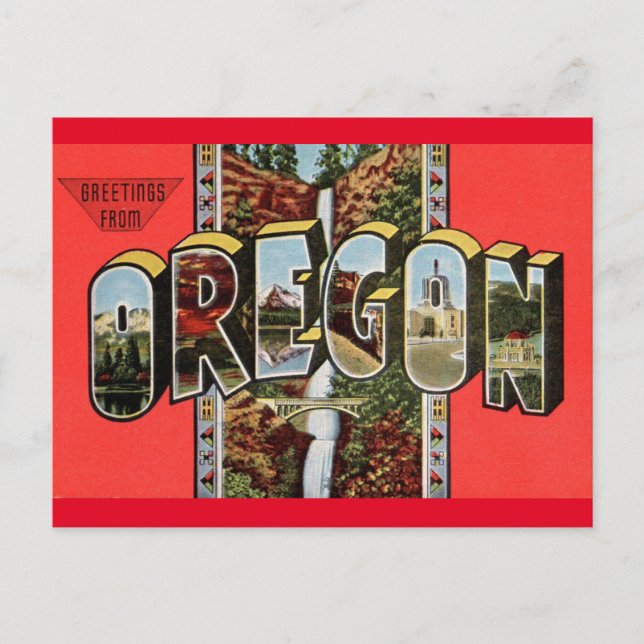 Grüße von Oregon Postcard Postkarte (Vorderseite)