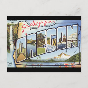 Grüße von Oregon_Vintage Travel Poster Postkarte