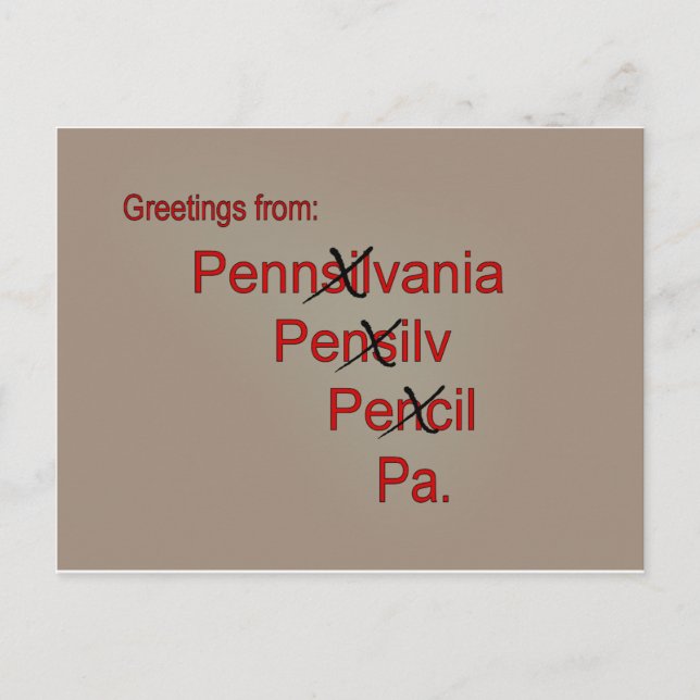 Grüße von PA Postkarte (Vorderseite)