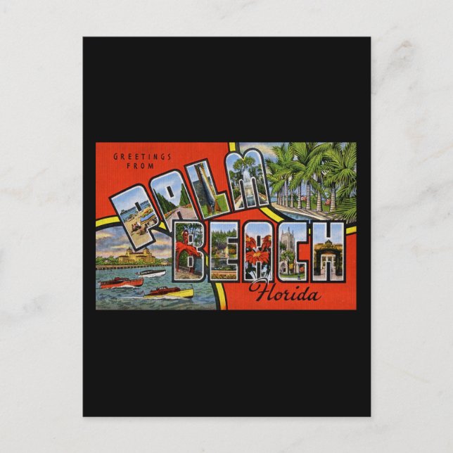 Grüße von Palm Beach Florida Postkarte (Vorderseite)