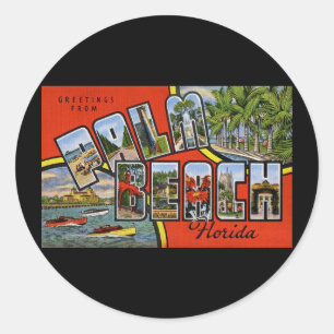 Grüße von Palm Beach Florida Runder Aufkleber