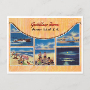 Grüße von Pawleys Island Vintag Postkarte