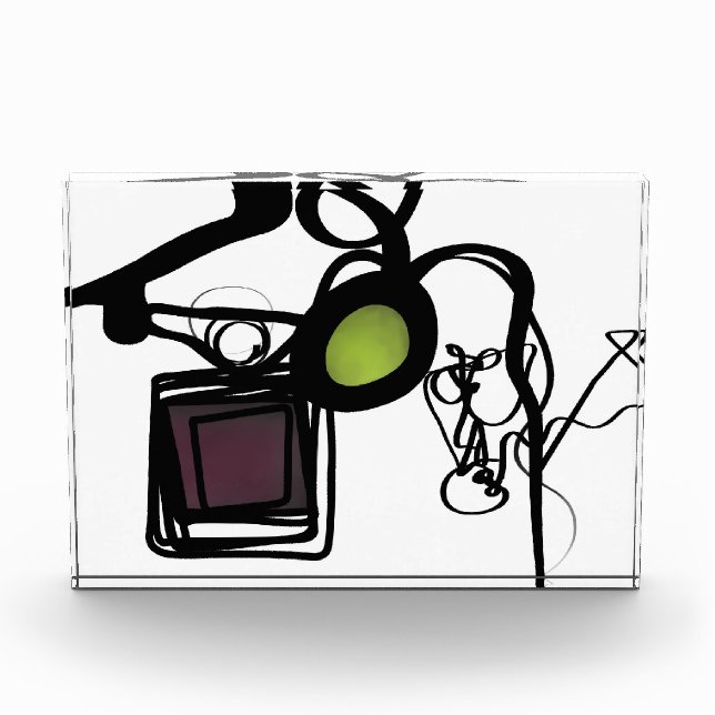 Grüße von Philydion: Abstrakt Schwarz & Weiß Fotoblock (Vorderseite)